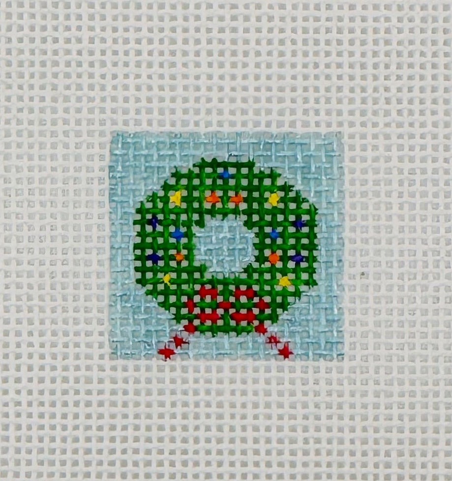 Christmas Wreath 1 Inch Square - BW508