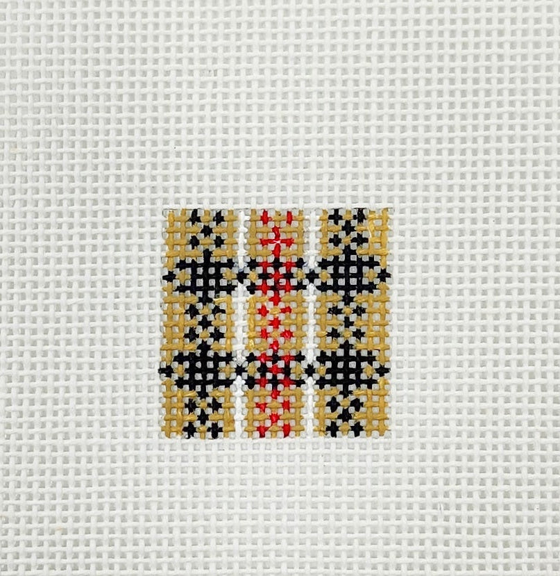 Tan / Black / Red Plaid 1 Inch Square - BW580