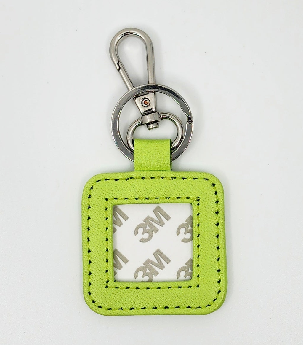Leather Key Fob - Lime with Silver hardware