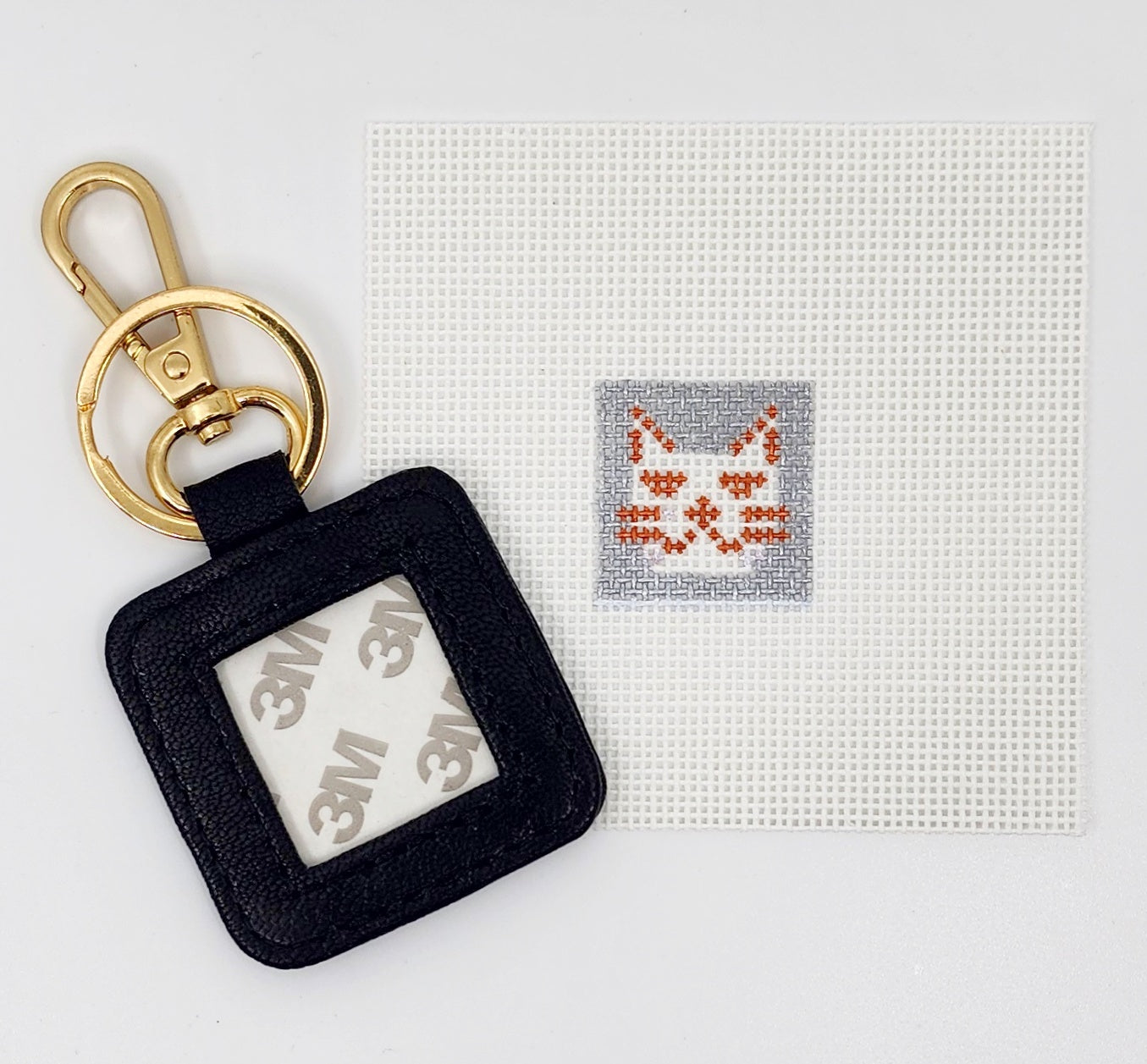 Leather Key Fob - Black with Gold hardware