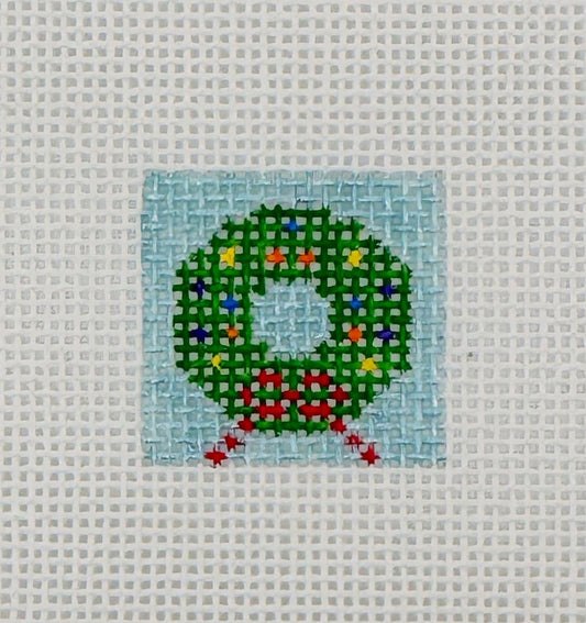 Christmas Wreath 1 Inch Square - BW508
