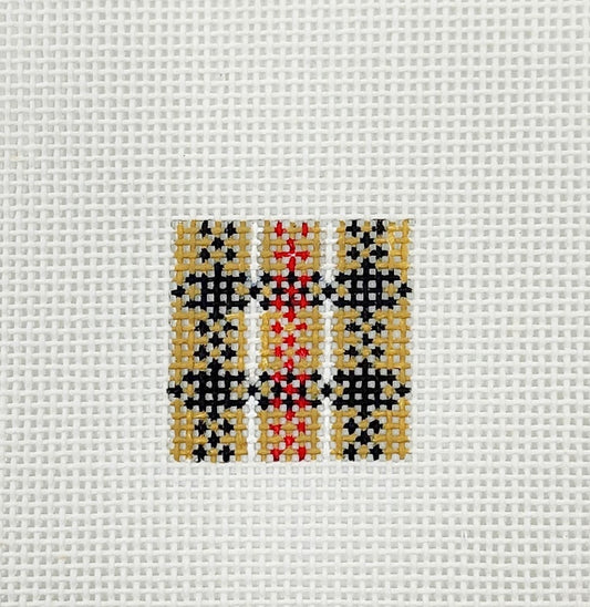 Tan / Black / Red Plaid 1 Inch Square - BW580