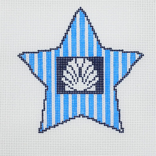 Star with Scallop Shell Ornament - BW16EW