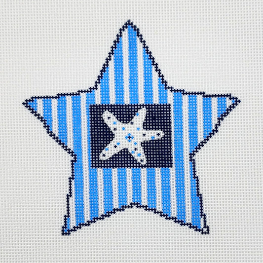 Star with Starfish Shell Ornament - BW17EW