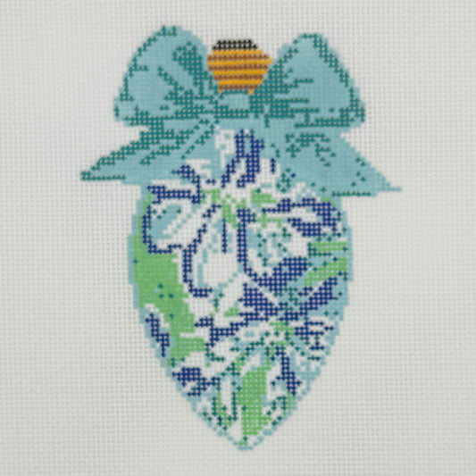 Bow Bulb Blue Floral - BW2167NBL