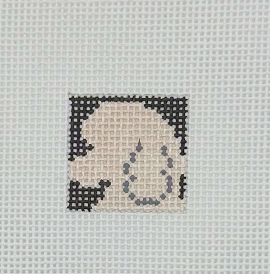 White Poodle 1 Inch Square - BW549