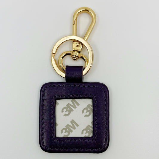 Leather Key Fob - Purple with Gold Hardware