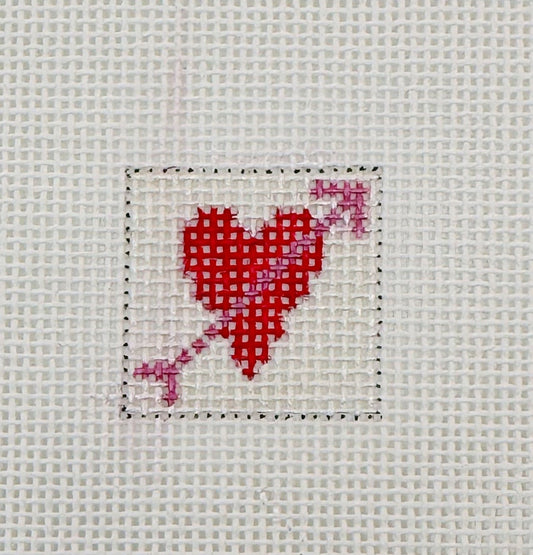 Heart with Arrow 1 Inch Square - BW521