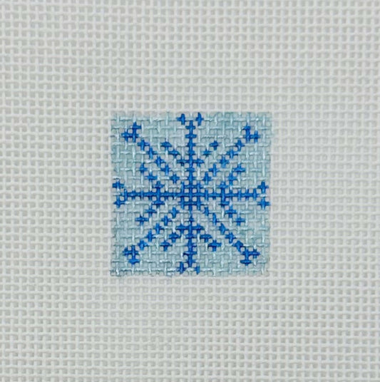 Snowflake on Blue 1 Inch Square - BW515