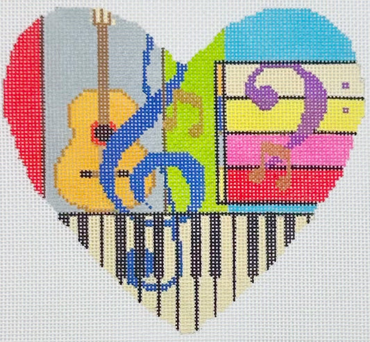 OKS 01A - Musical Heart Guitar Canvas