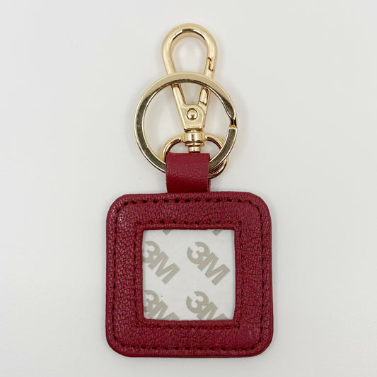 Leather Key Fob - Cranberry with Gold Hardware