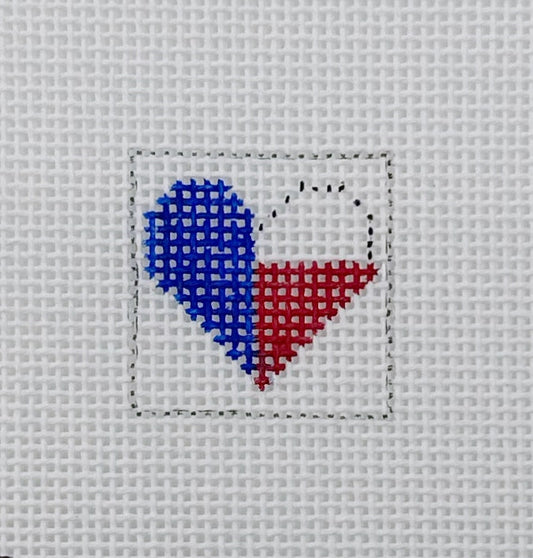 Texas Heart 1 Inch Square - BW573